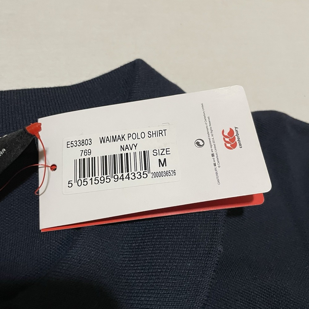 NWT Canterbury Polo Shirt Navy Size Medium Rugby World Cup Logo Japan 2019 - Picture 4 of 6